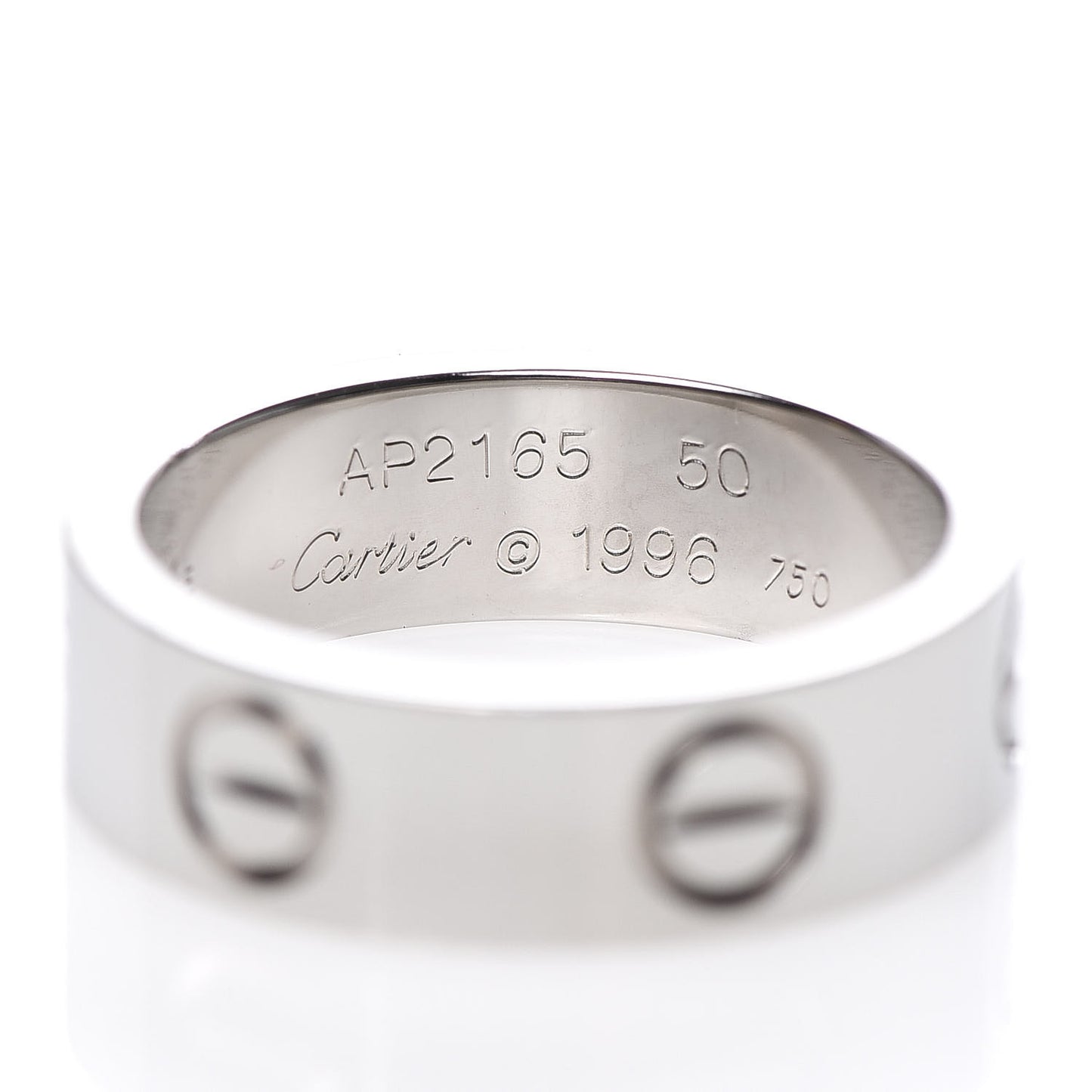18K White Gold 5.5mm LOVE Ring 49 5