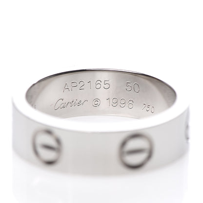 Cartier 18K White Gold 5.5mm LOVE Ring 49 5 5 of 6