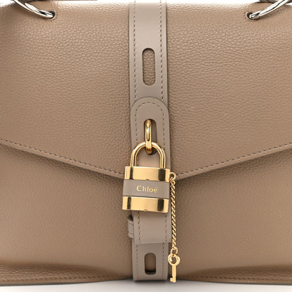 Chloe Grained Deerskin Shiny Calfskin Large Aby Day Shoulder Bag Motty Grey 8 of 16