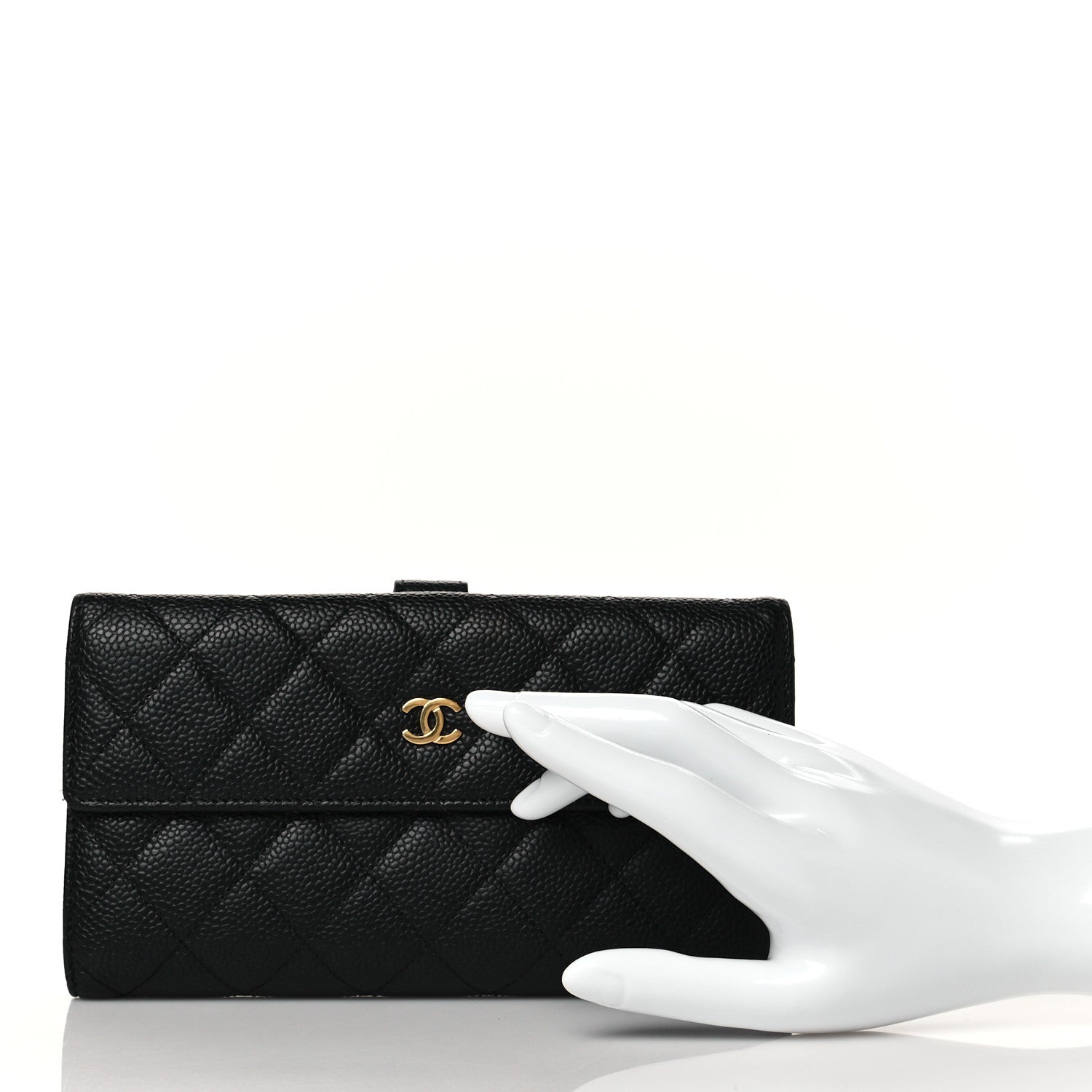 Chanel Caviar Quilted CC French Flap Wallet Black 2 of 11