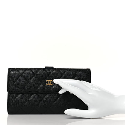 Chanel Caviar Quilted CC French Flap Wallet Black 2 of 11