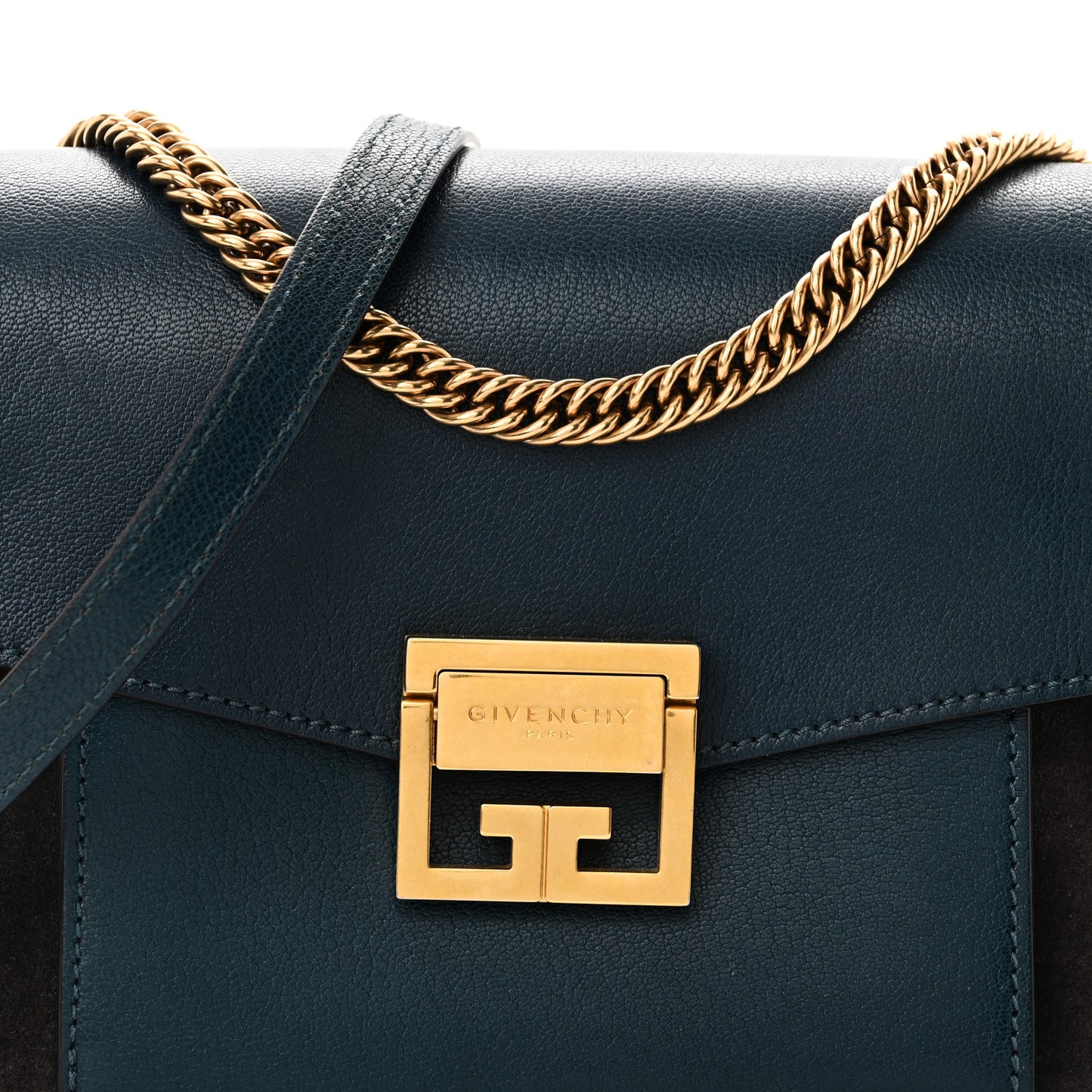 Goatskin Suede Small GV3 Shoulder Bag Blue Black