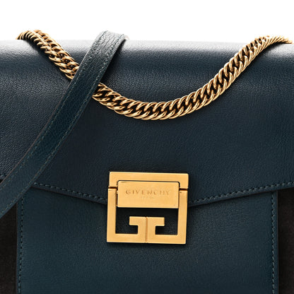 Givenchy Goatskin Suede Small GV3 Shoulder Bag Blue Black 7 of 9