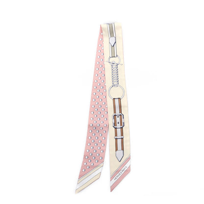 Hermes Silk Grand Tralala Twilly Rose Poudre Jaune 2 of 4
