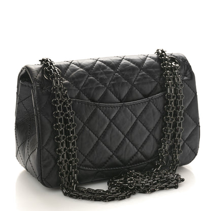 Chanel Aged Calfskin Quilted 2.55 Reissue Mini Flap So Black 2 of 9