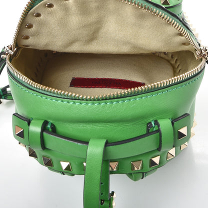 Valentino Garavani Calfskin Mini Rockstud All Over Backpack Green 6 of 10