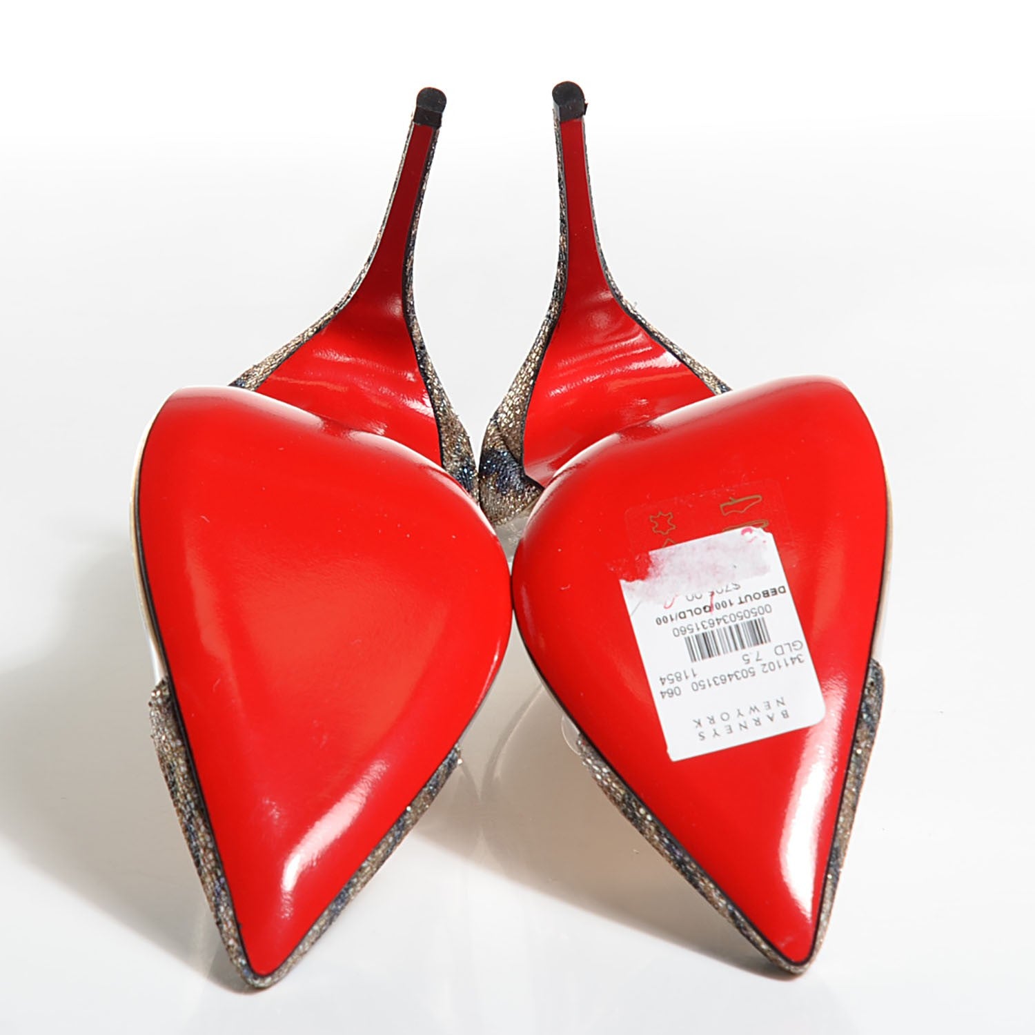 Christian Louboutin Debout Glitter Sirene 100 Pumps 37.5 Gold Transparent 5 of 7