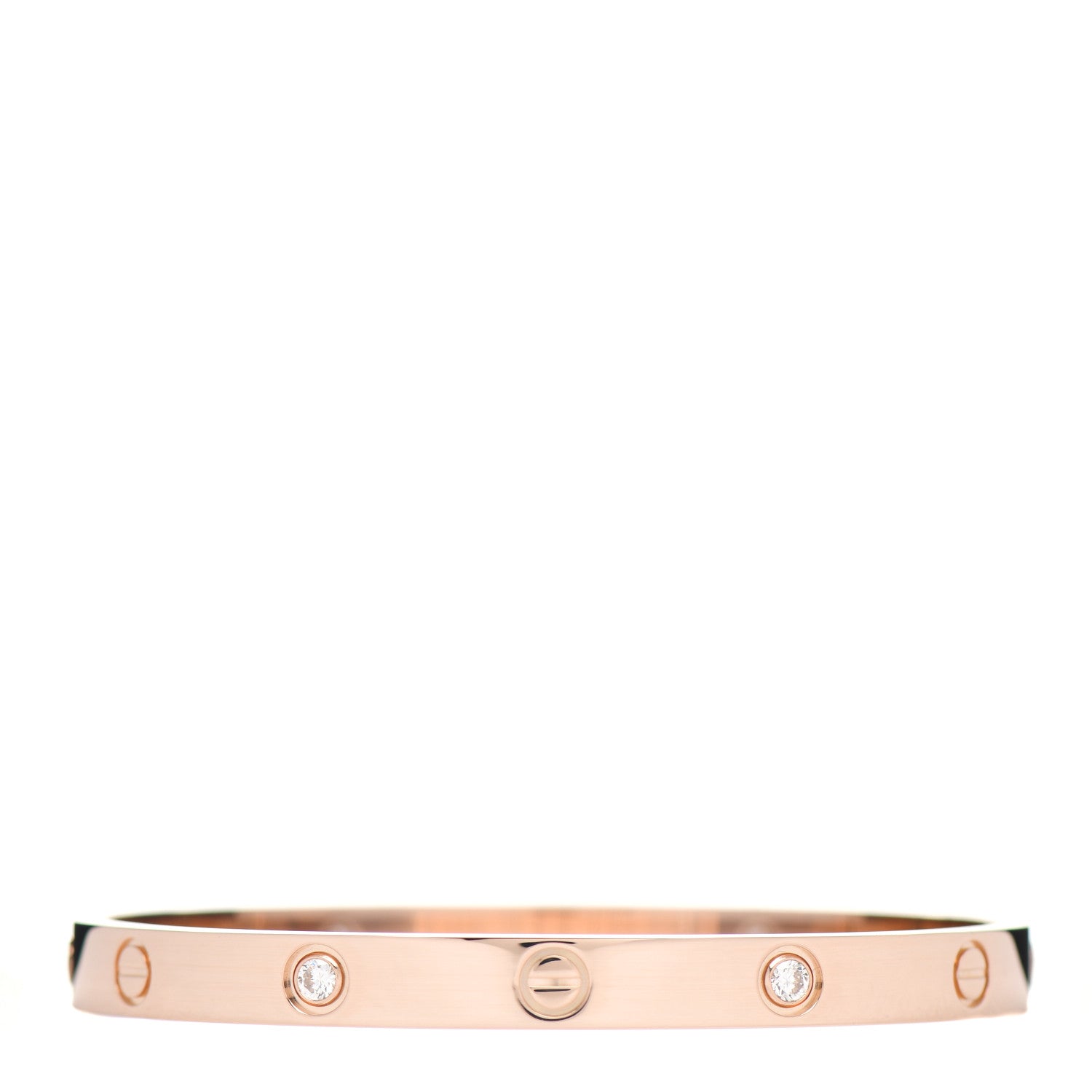 Cartier 18K Pink Gold 4 Diamond LOVE Bracelet 18 3 of 5