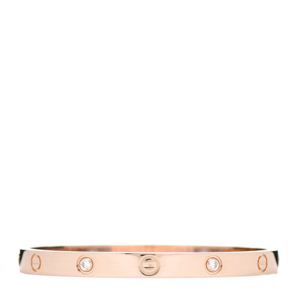 Cartier 18K Pink Gold 4 Diamond LOVE Bracelet 18 3 of 5