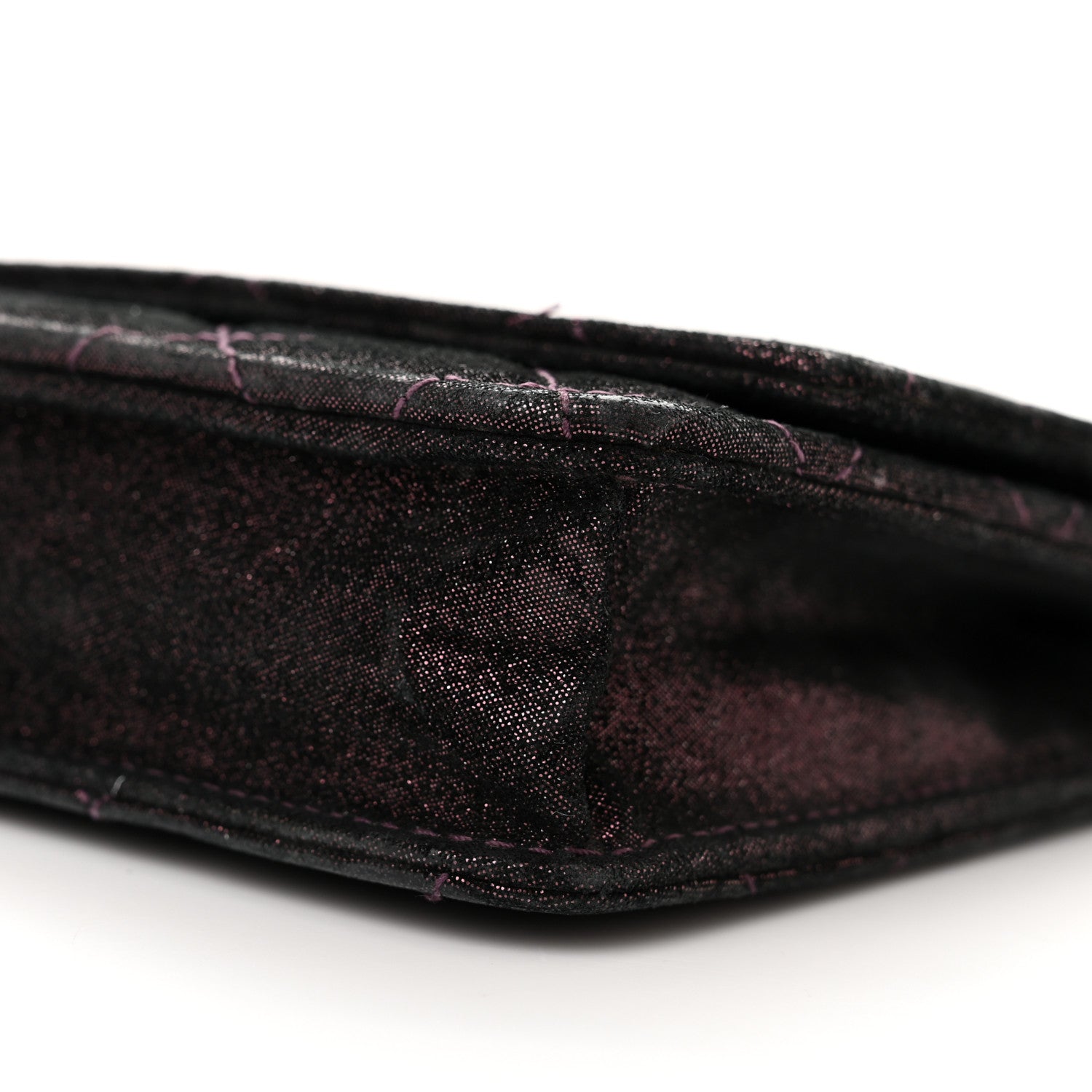 Chanel Iridescent Calfskin Quilted Tartan Button Wallet on Chain WOC 11 of 17