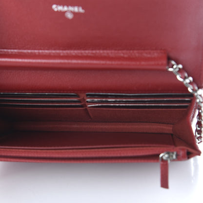 Chanel Caviar Quilted Wallet On Chain WOC Red 5 of 11