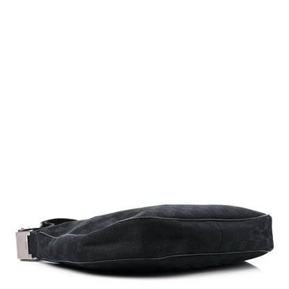 Gucci Monogram Medium Half Moon Hobo Black 4 of 13