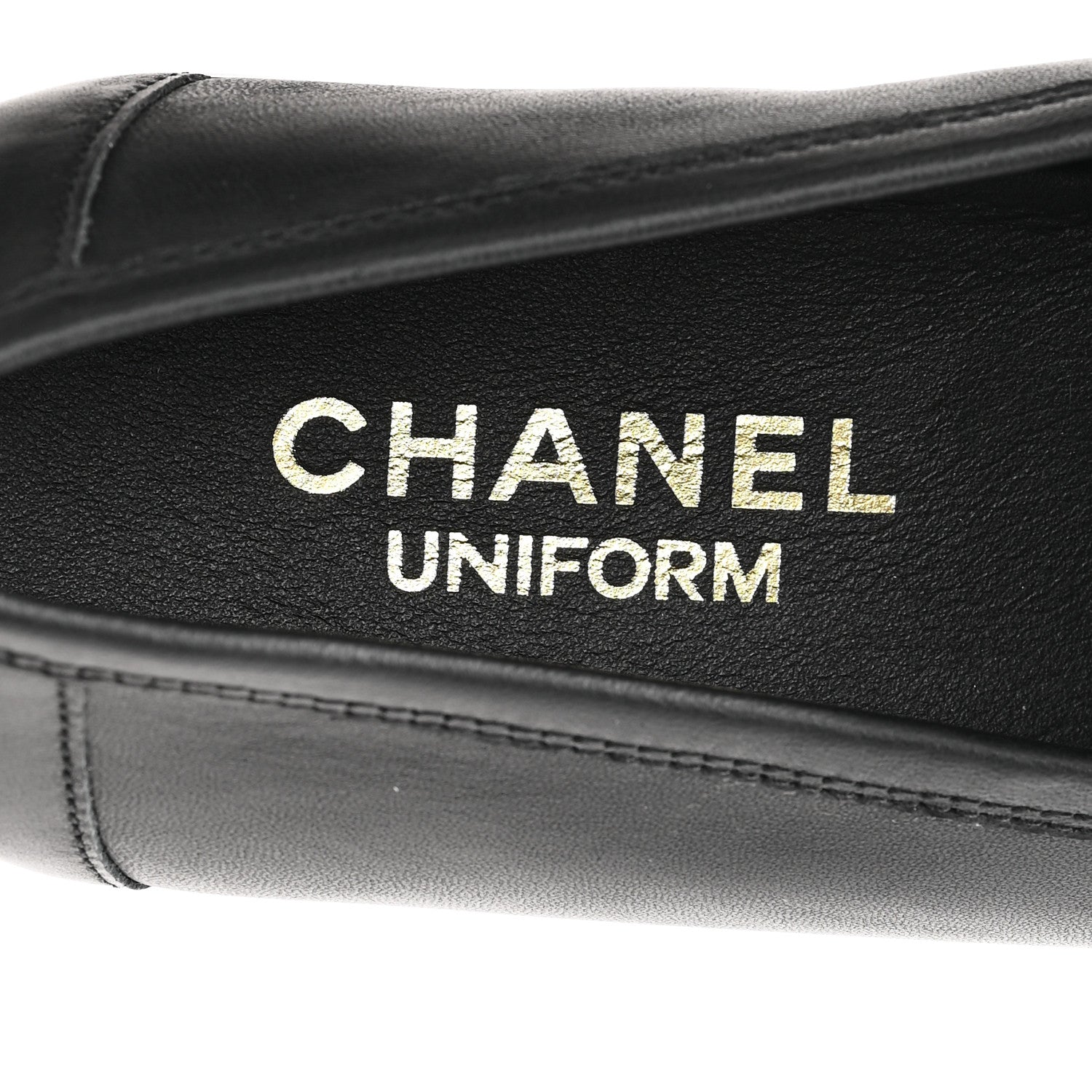 Chanel Lambskin Mens Stitched CC Loafers 42 Black 8 of 10