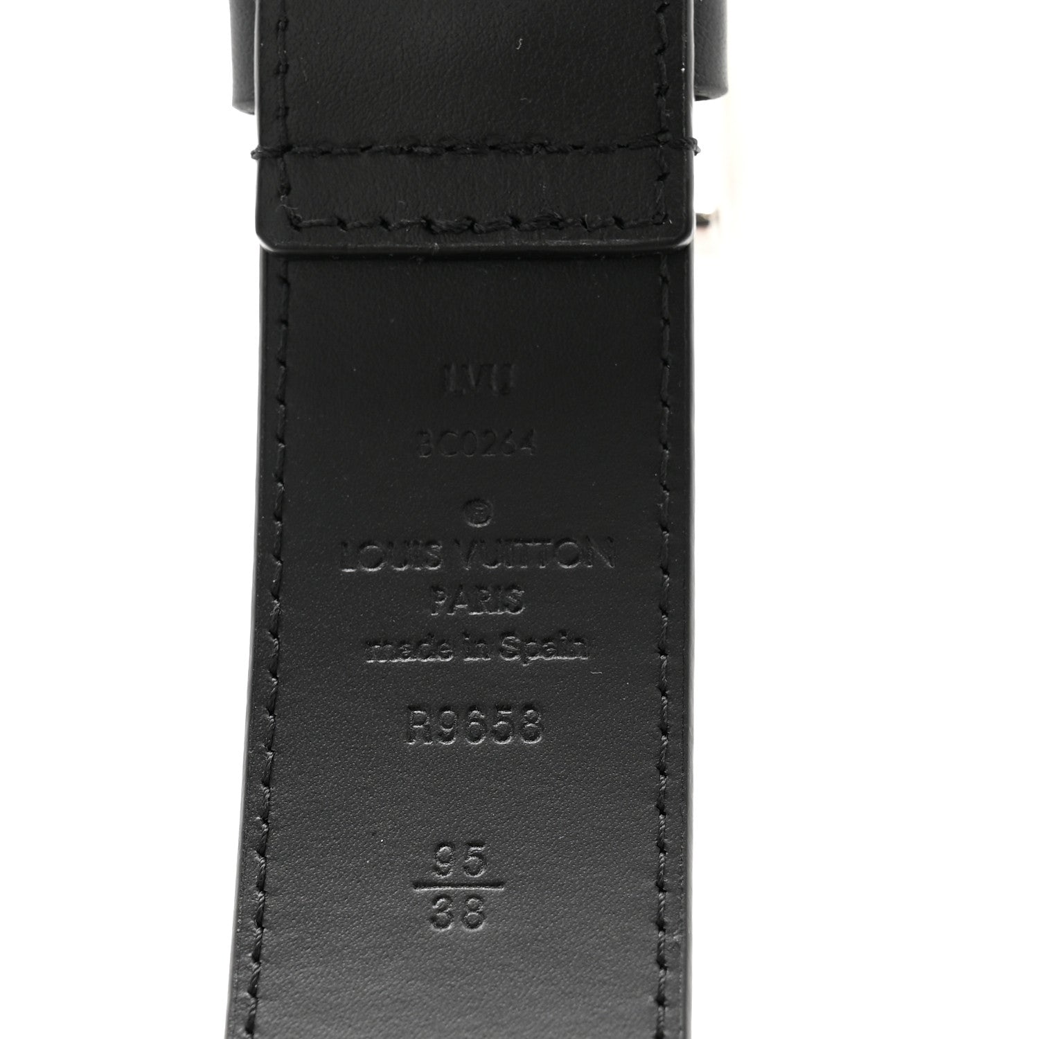 Louis Vuitton Calfskin 35mm Pont Neuf Belt 95 38 Black 5 of 6