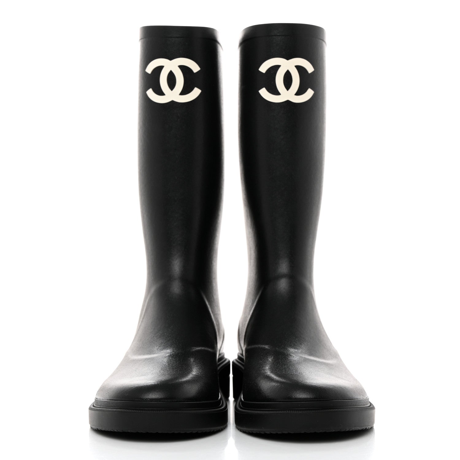 Chanel Caoutchouk CC High Boots 40 Black 2 of 8