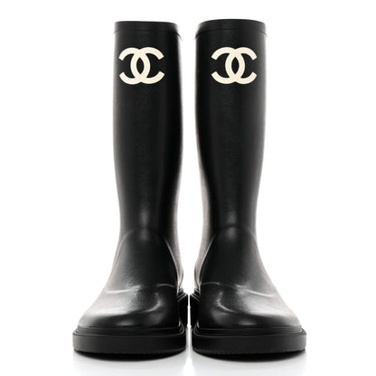 Chanel Caoutchouk CC High Boots 40 Black 2 of 8