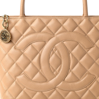 Chanel Caviar Quilted Medallion Tote Beige 10 of 10