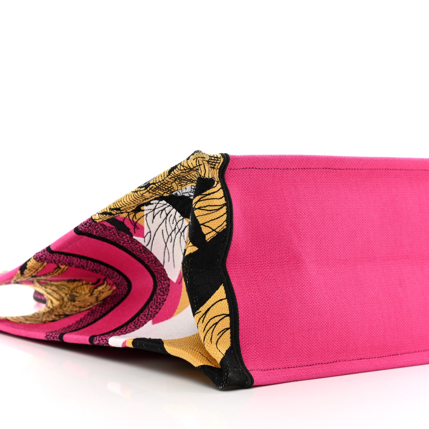 Christian Dior Canvas Embroidered Large Zoom Pop Toile de Jouy Book Tote Fuchsia Multicolor 10 of 11