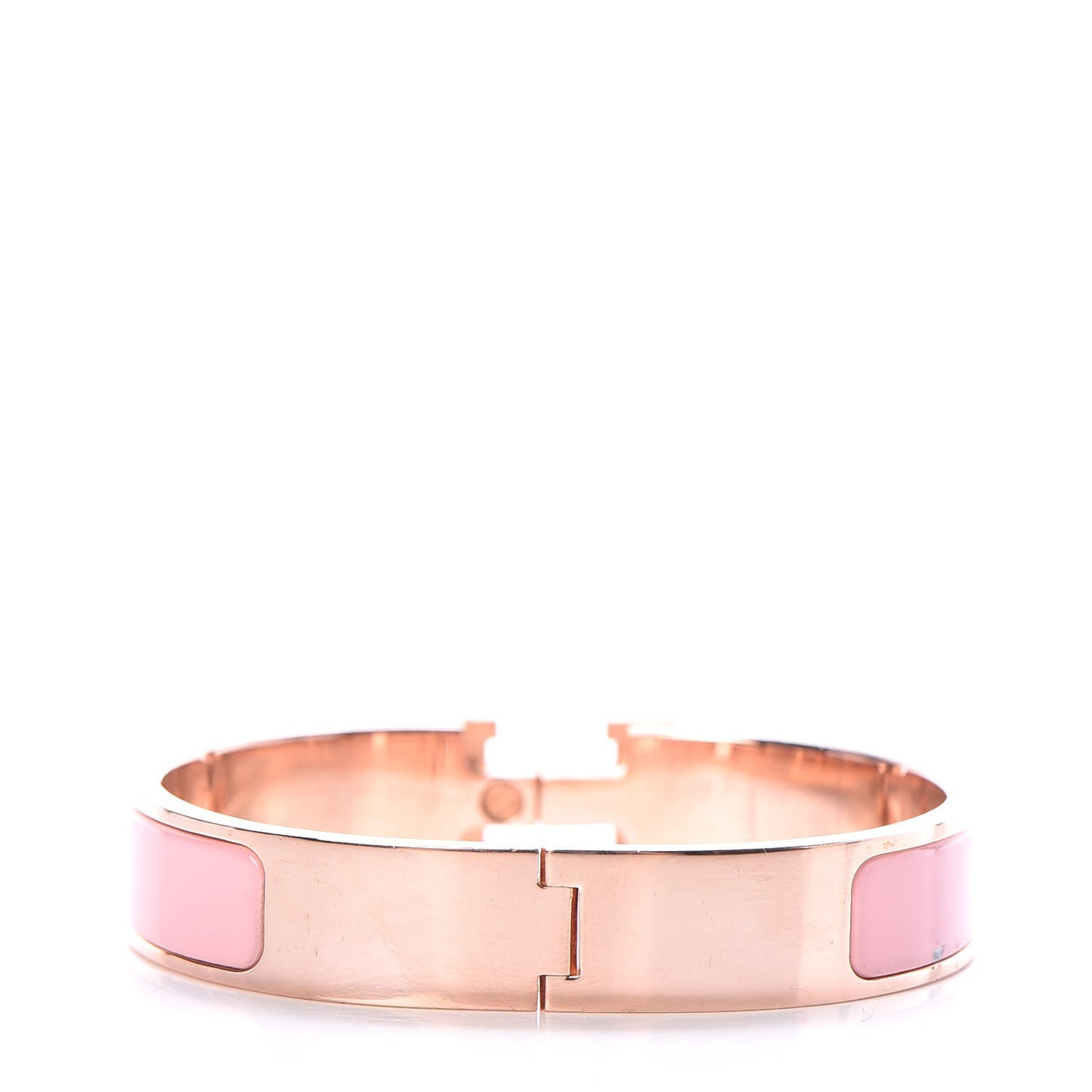 Enamel Narrow Clic Clac H Bracelet PM Rose Nacarat