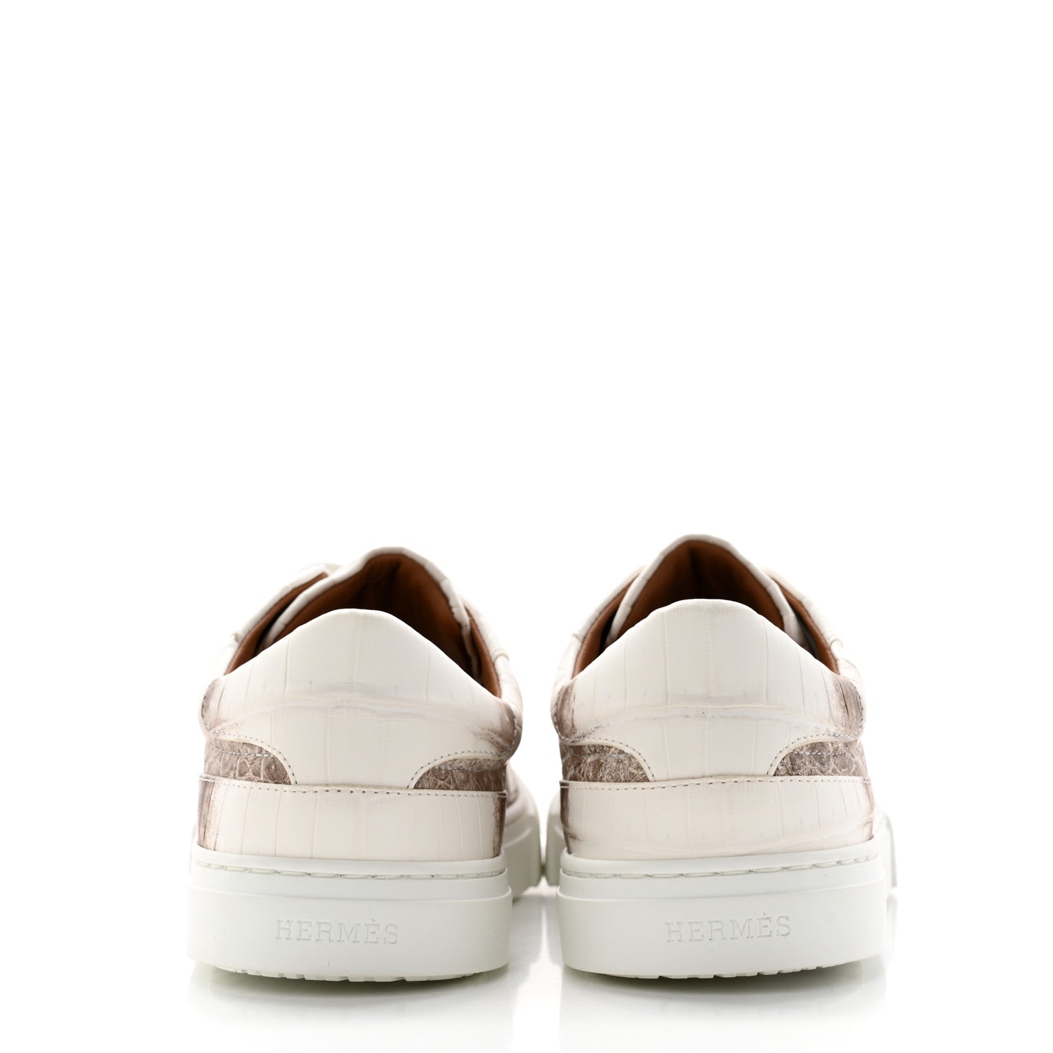 Hermes Matte Niloticus Crocodile Himalaya Day Sneaker 37.5 Blanc 5 of 13