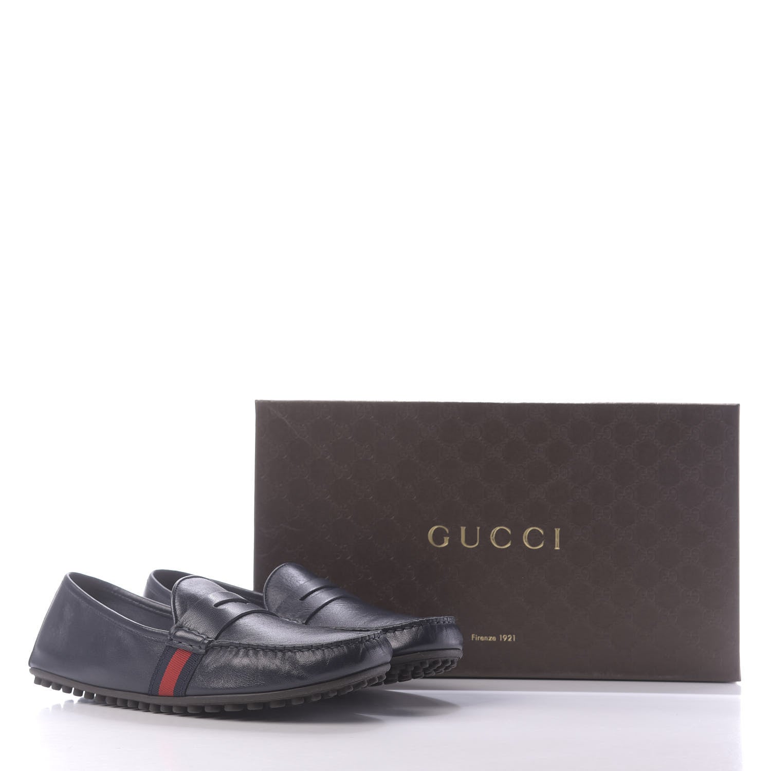 Gucci Nappa Web Mens Kanye Driver Loafers 8.5 Blue 11 of 11