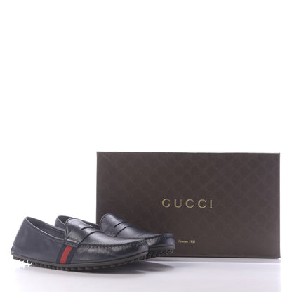 Gucci Nappa Web Mens Kanye Driver Loafers 8.5 Blue 11 of 11