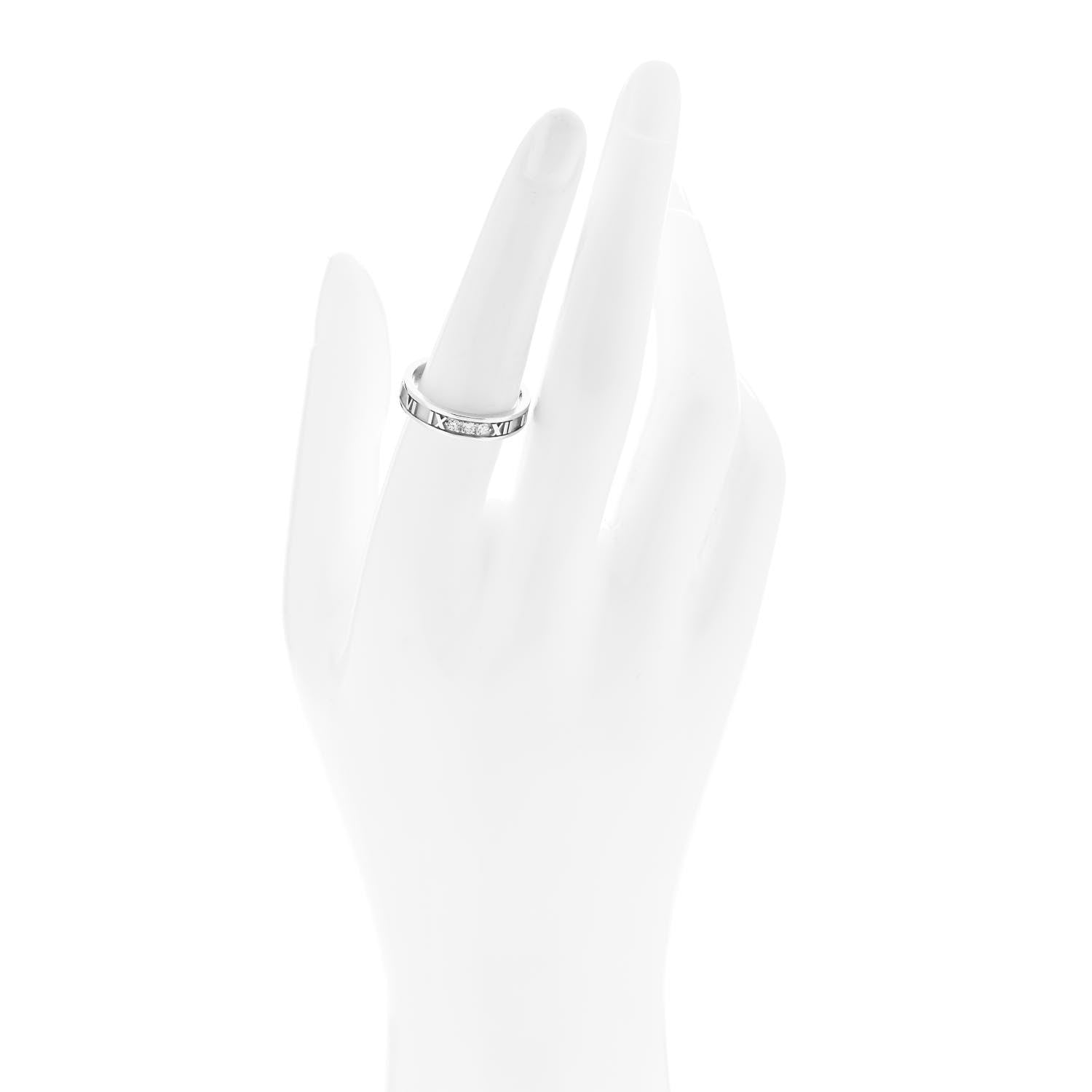 Tiffany 18k White Gold Diamond Atlas Ring 56 7.5 2 of 5
