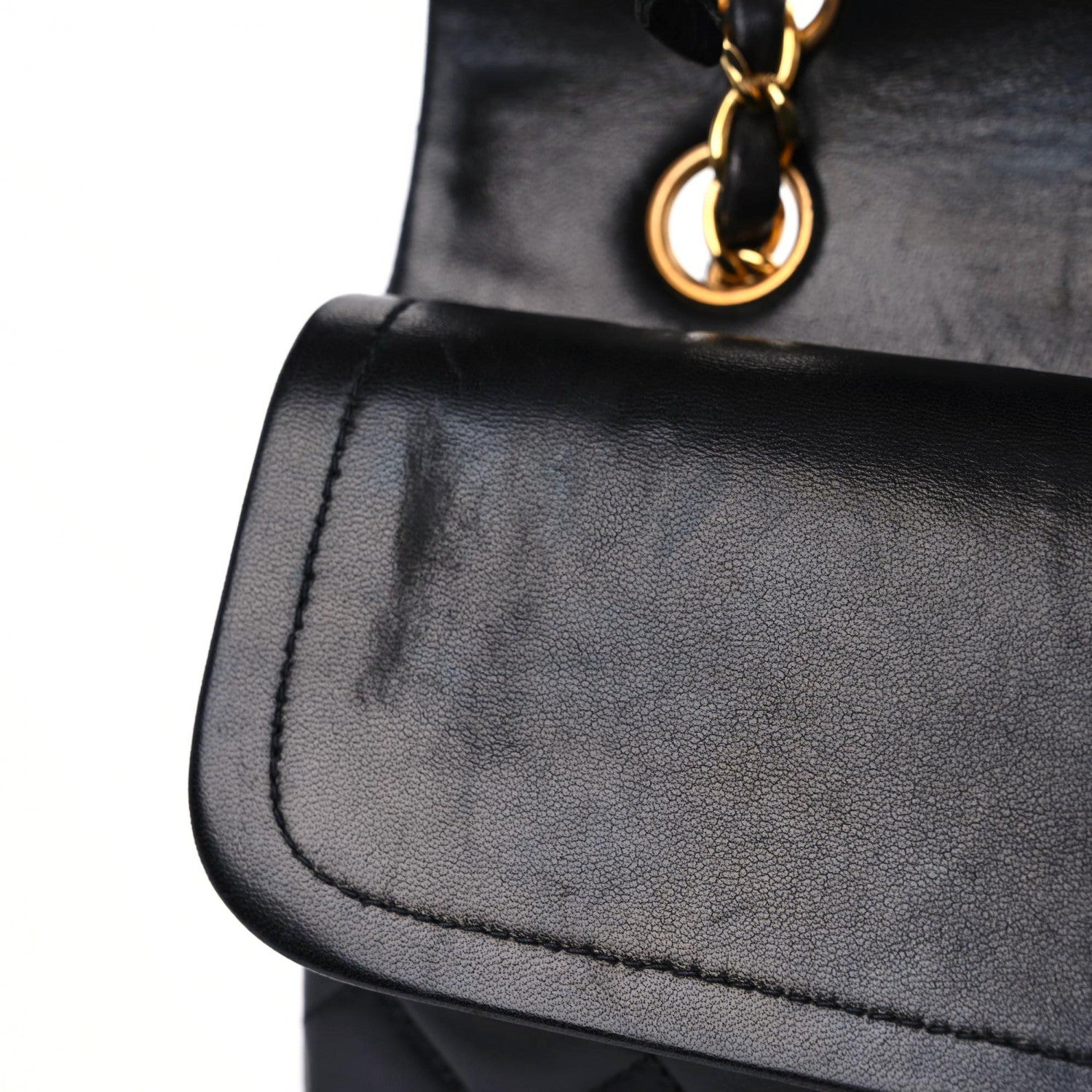 Chanel Lambskin Quilted Medium Double Flap Black 12 of 21