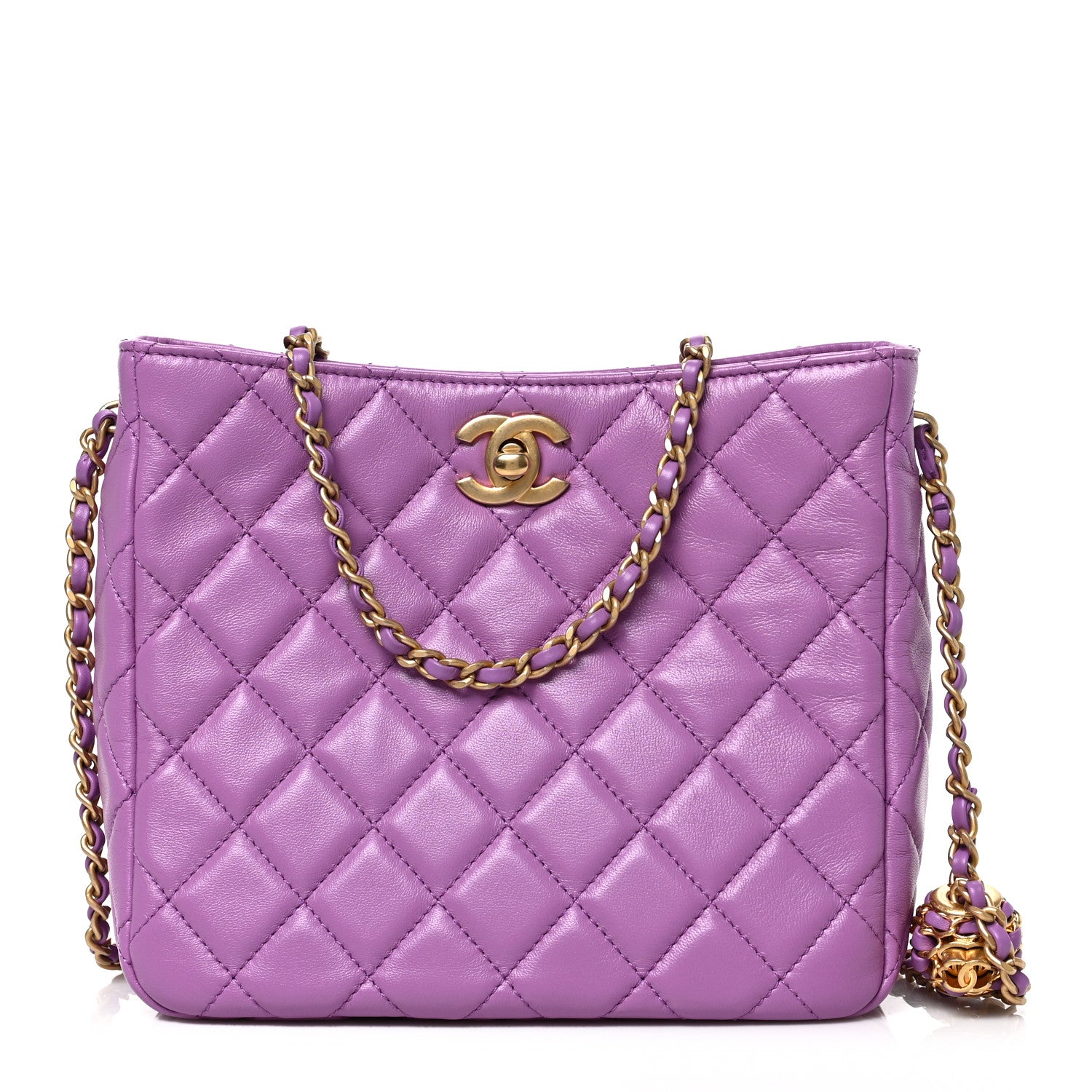 Chanel Lambskin Quilted Small Pearl Crush Hobo Purple 1 of 9