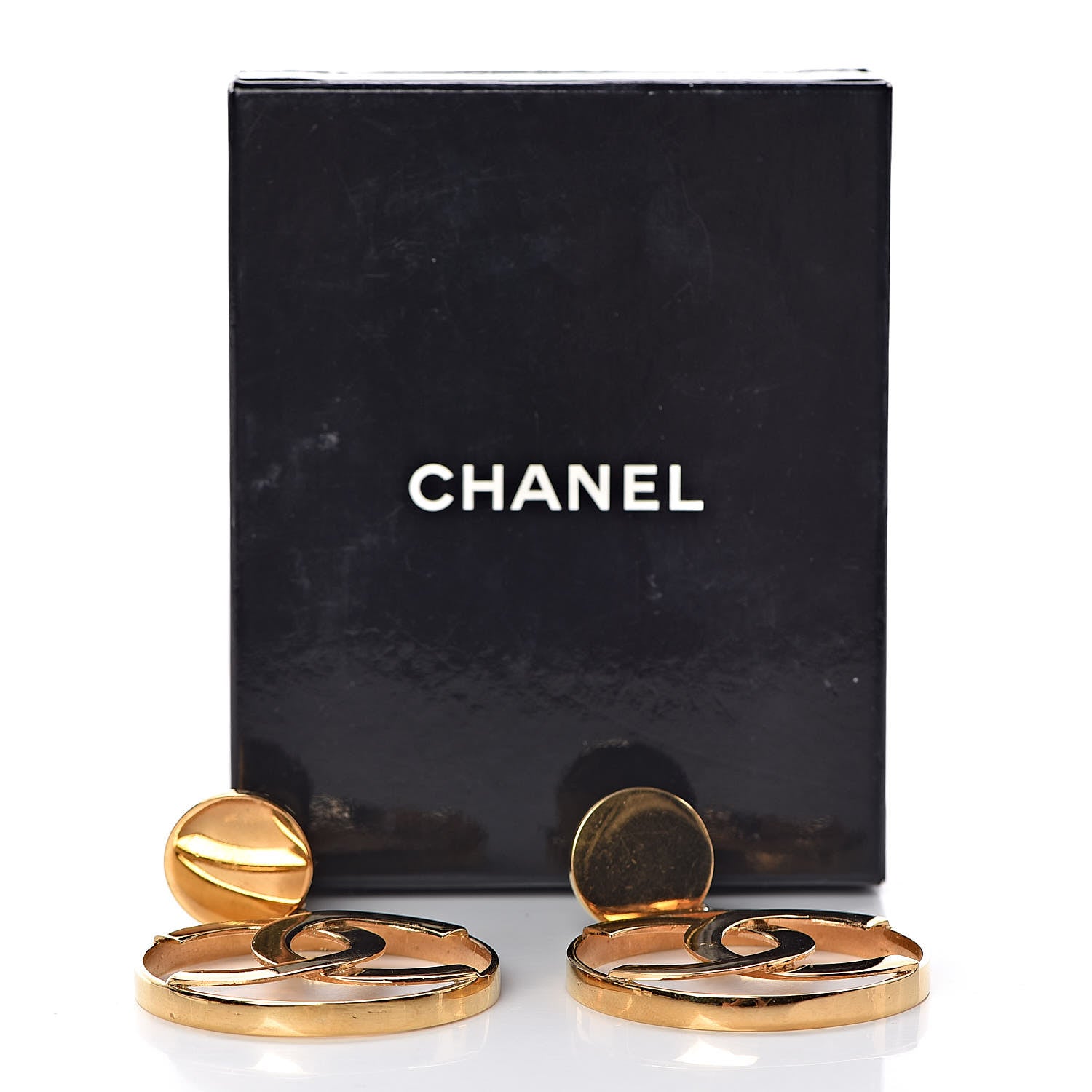 Chanel Large CC Drop Clip On Earrings Gold 4 of 4