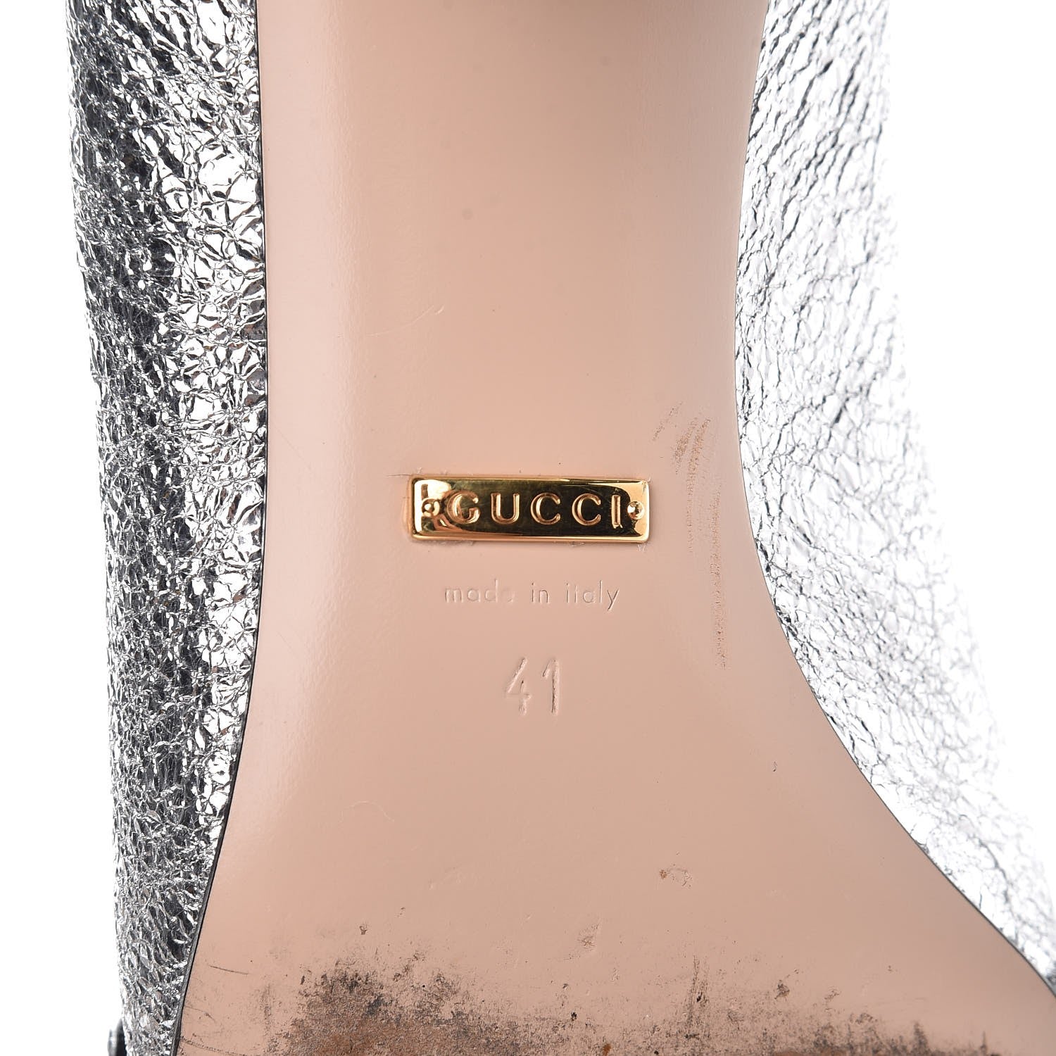 Gucci Galassia GG Marmont Fringe 50mm Loafer Pumps 41 Argento 8 of 11