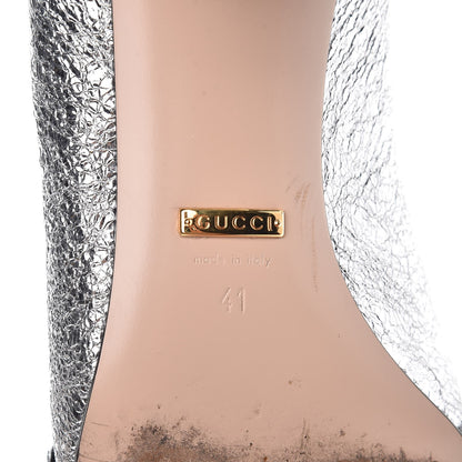 Gucci Galassia GG Marmont Fringe 50mm Loafer Pumps 41 Argento 8 of 11