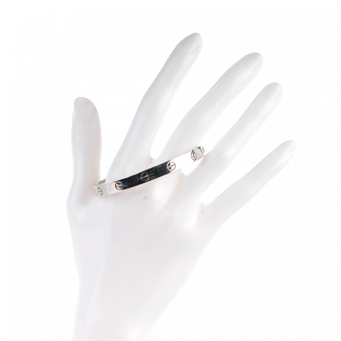 18K White Gold LOVE Bracelet 17
