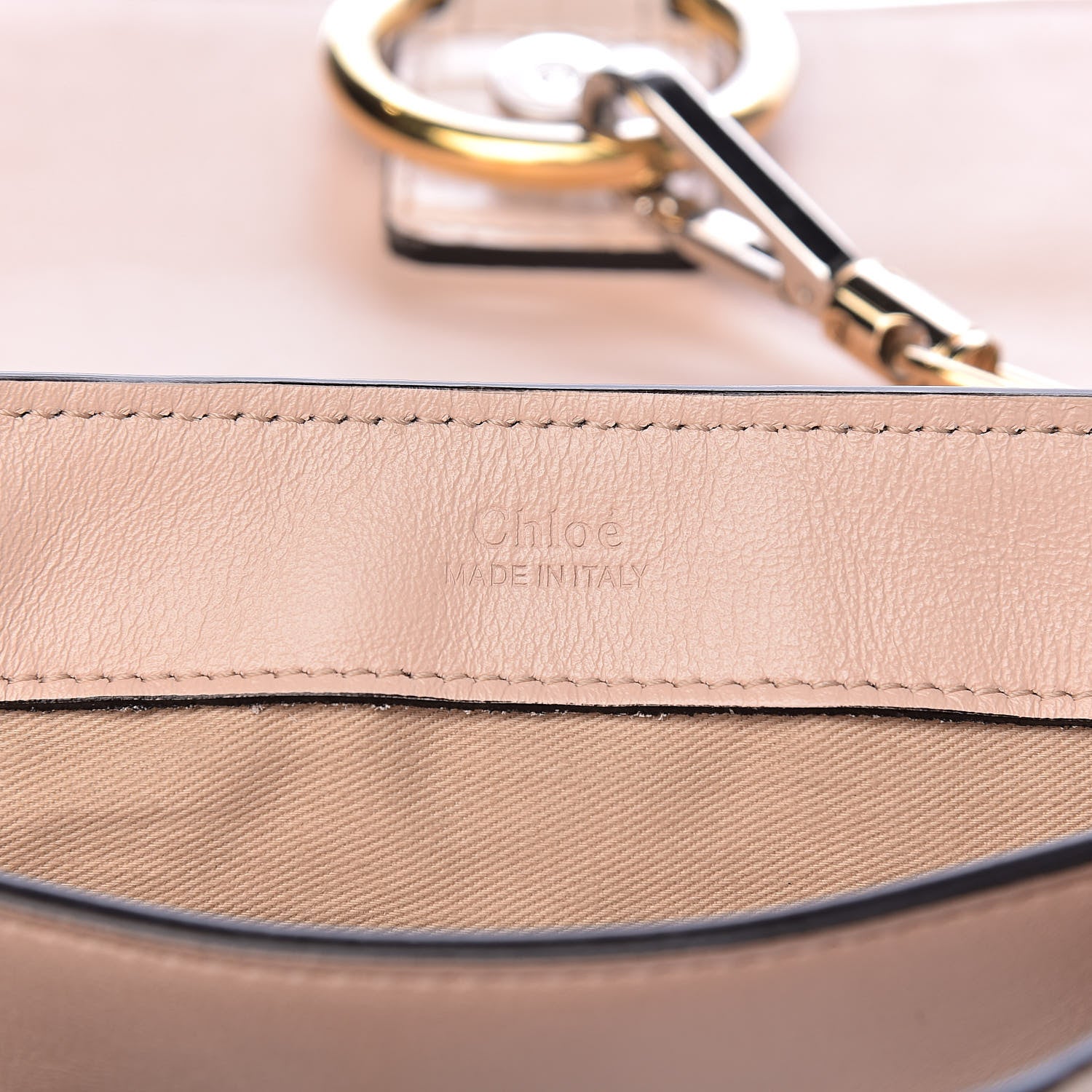 Chloe Calfskin Crocodile Embossed Mini Faye Day Shoulder Bag Cement Pink 6 of 10