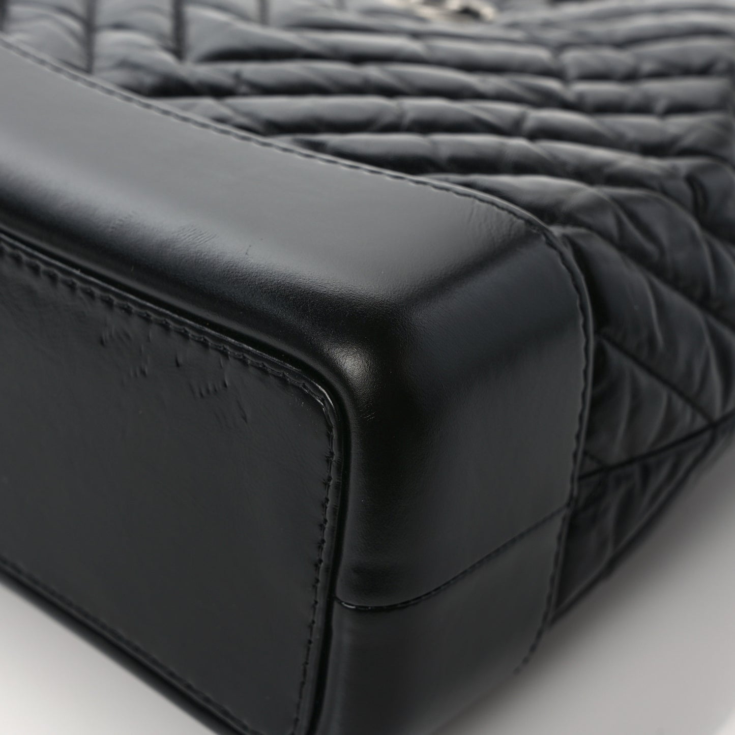 Aged Calfskin Chevron Quilted Small Gabrielle Backpack Black