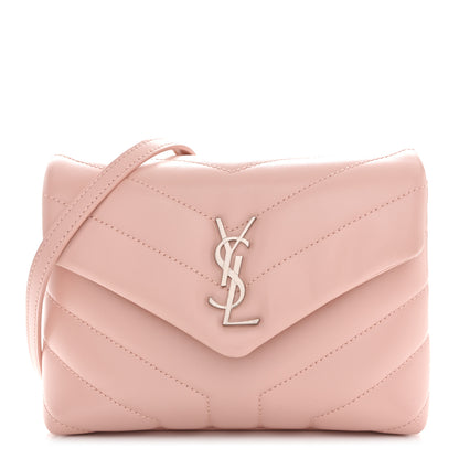 Saint Laurent Calfskin Y Quilted Monogram Toy Loulou Crossbody Bag Pale Blush 1 of 12