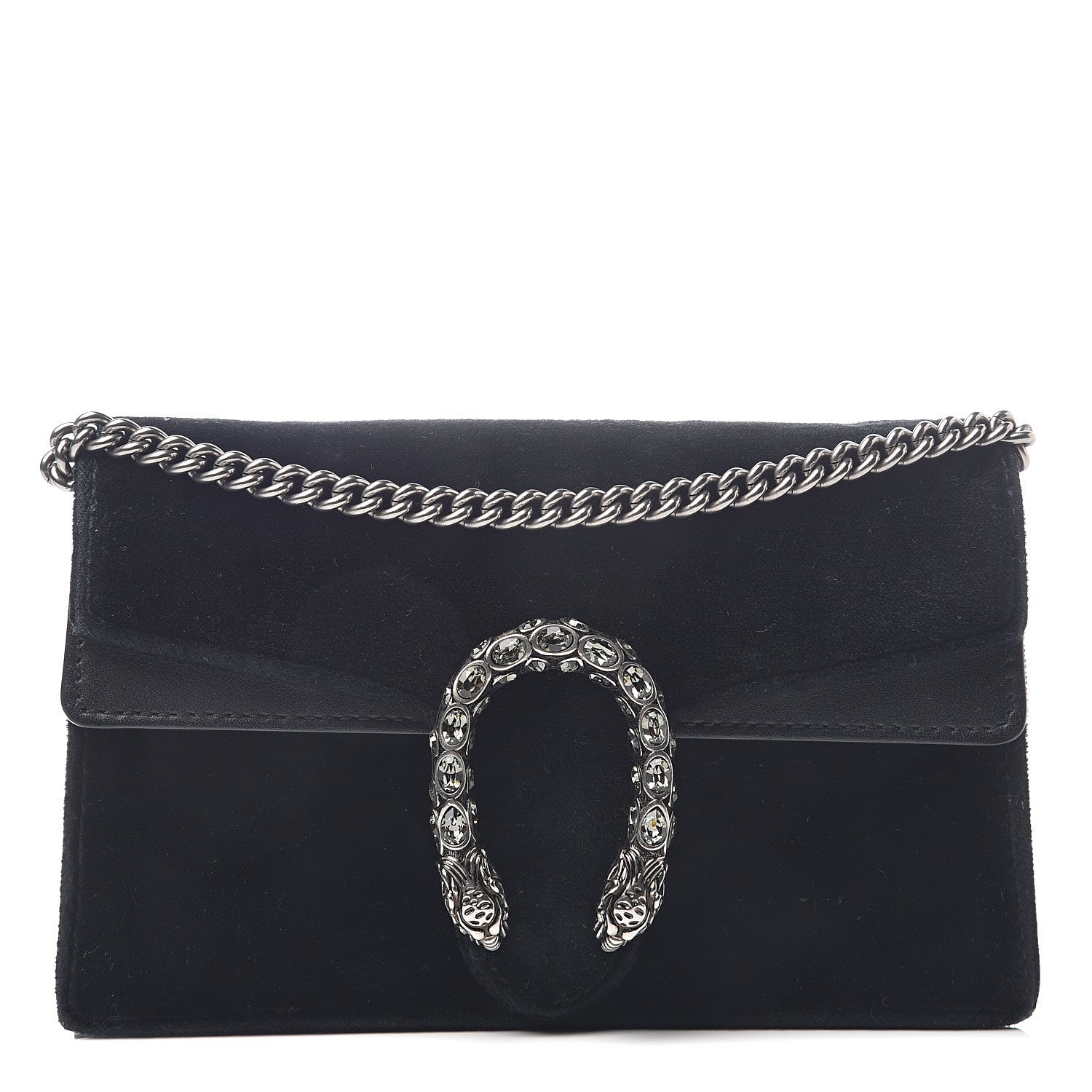 Gucci Velvet Super Mini Dionysus Shoulder Bag Black 1 of 8