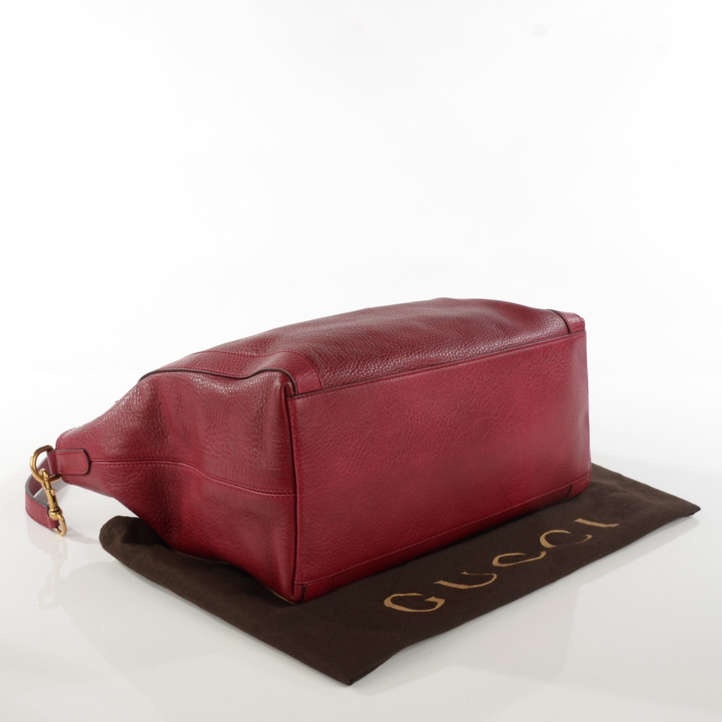 Pebbled Calfskin Medium Miss GG Top Handle Bag Dark Red