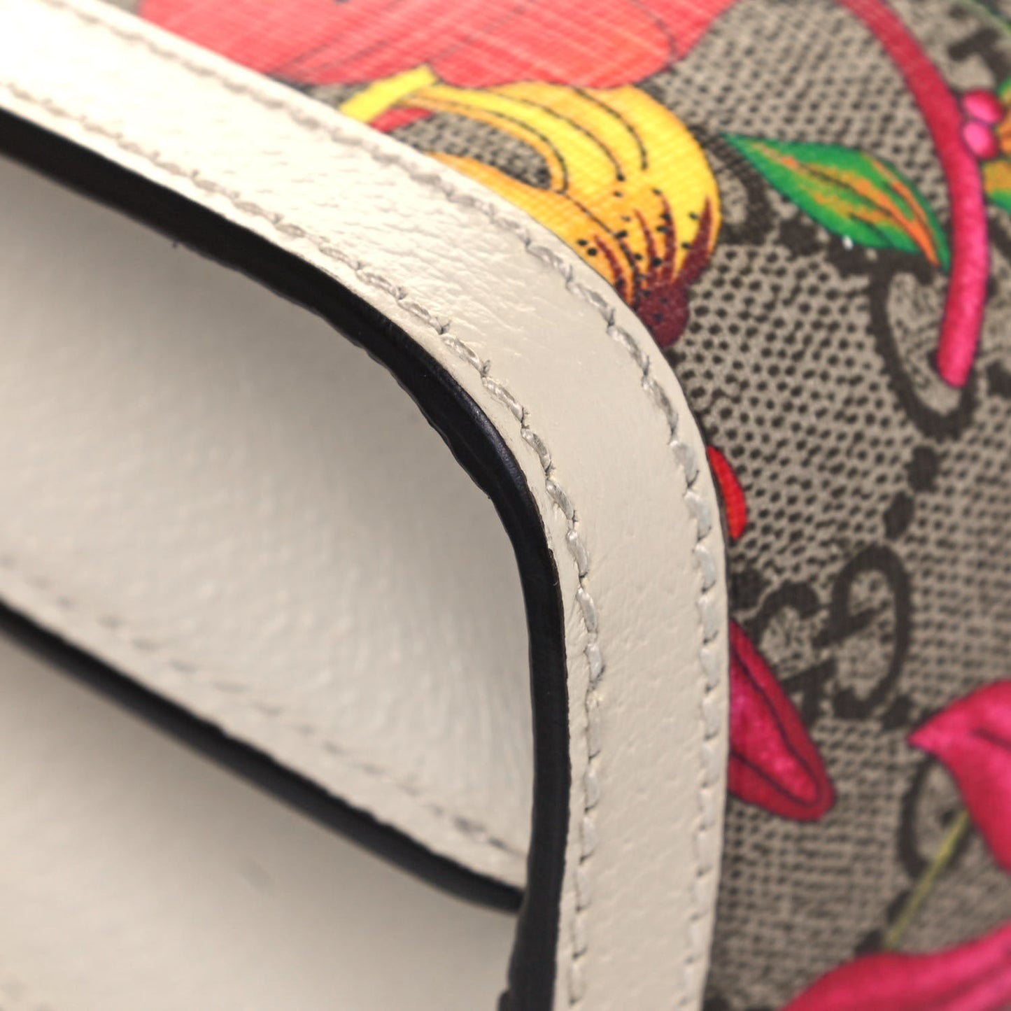 GG Supreme Monogram Flora Web Small Ophidia Chain Shoulder Bag White