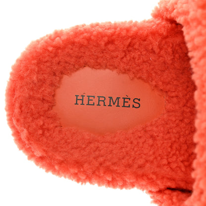 Hermes Woolskin Womens Chypre Sandals 37 Orange 7 of 7