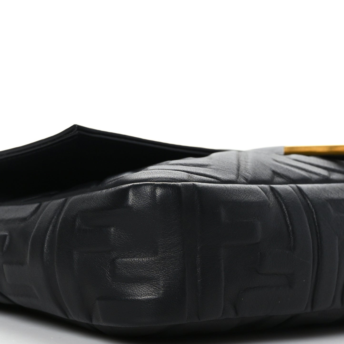 Nappa FF 1974 Embossed Large Baguette Black