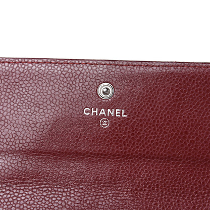 Chanel Caviar Quilted Large Gusset Flap Wallet Dark Red 6 of 10