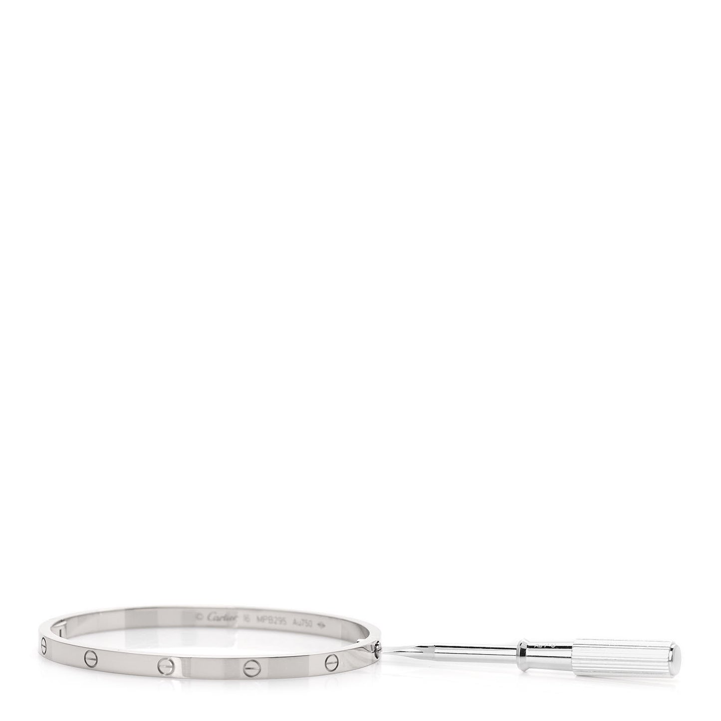 18K White Gold Small LOVE Bracelet 16