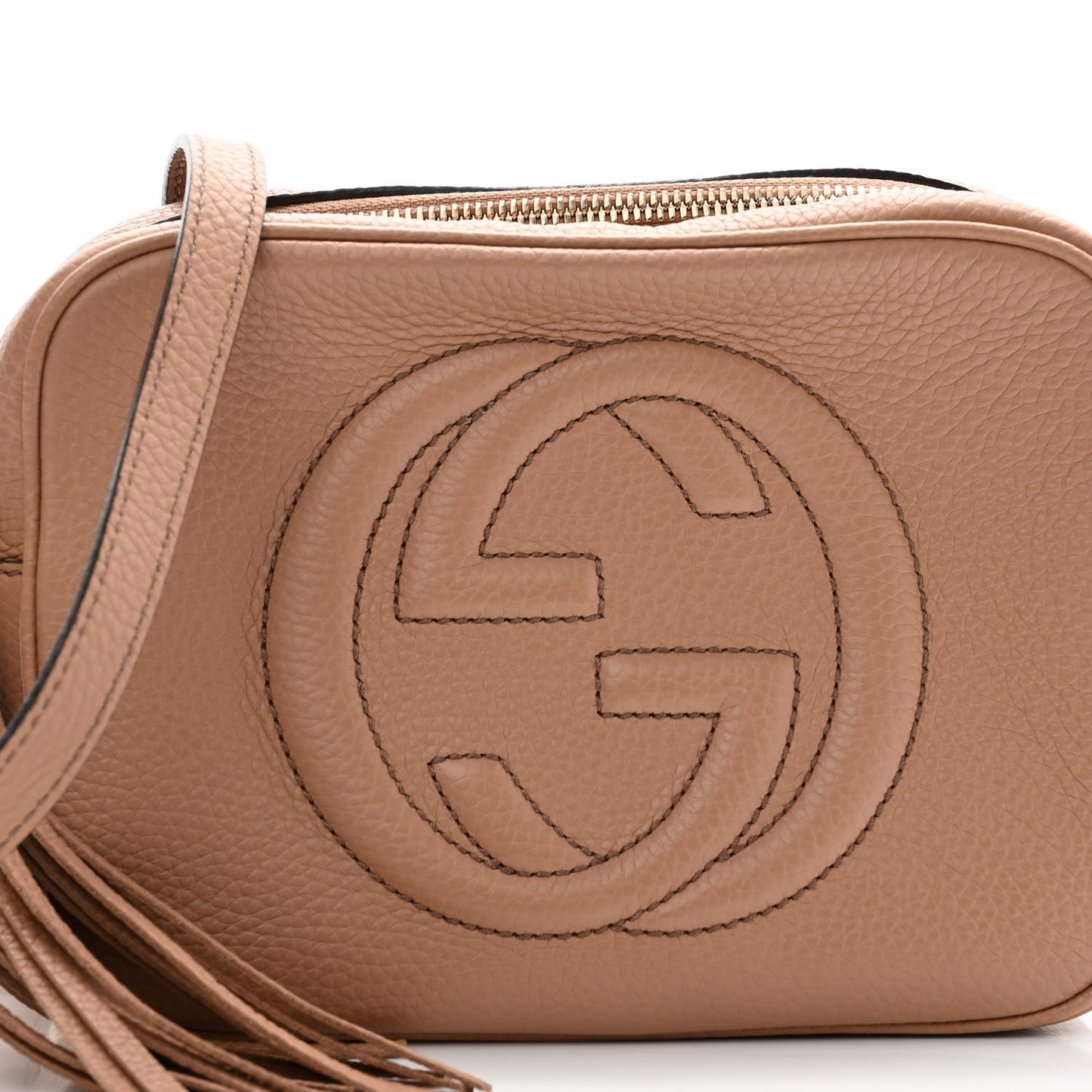 Pebbled Calfskin Small Soho Disco Bag Camelia