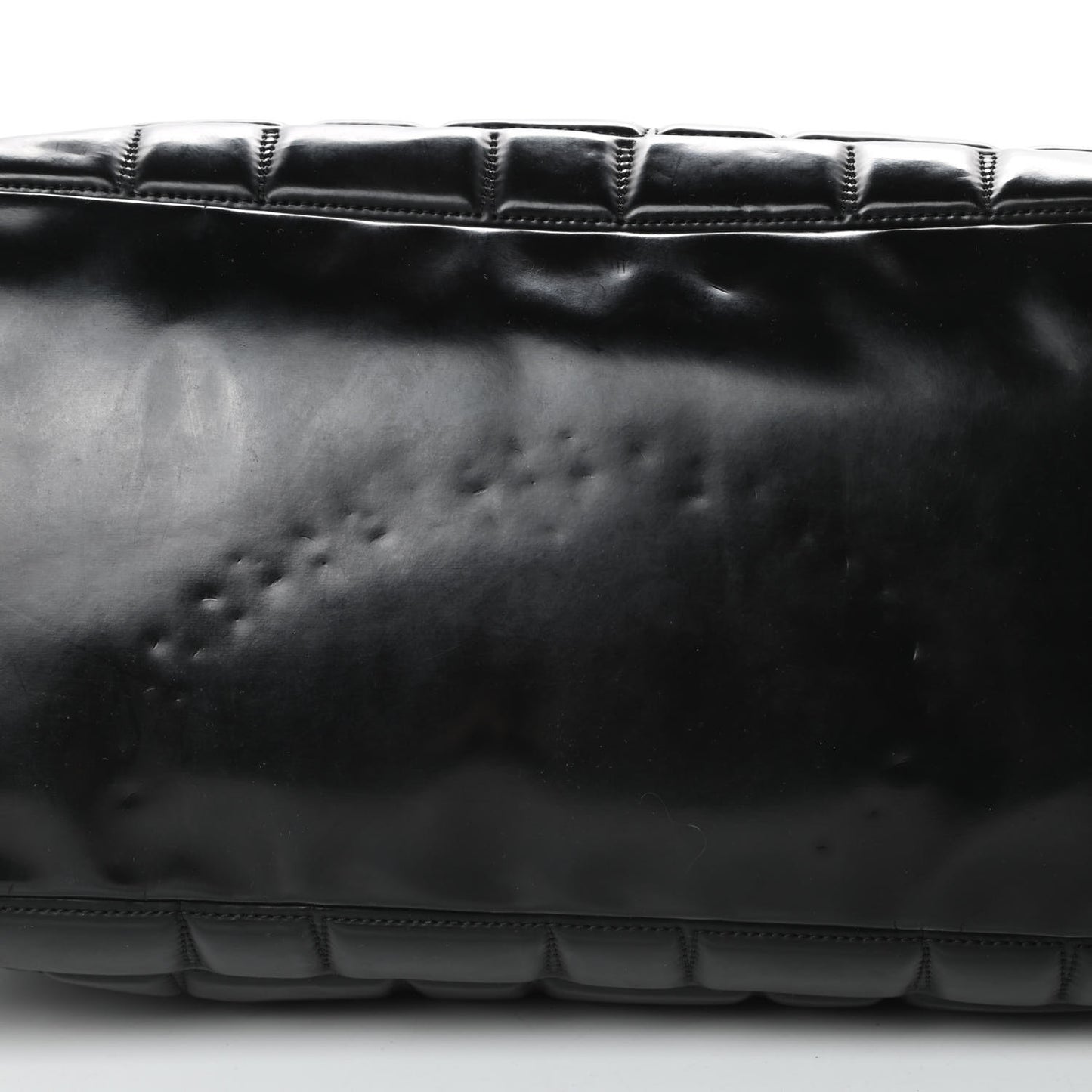 Vinyl Quilted Frozen Shopping Tote Black