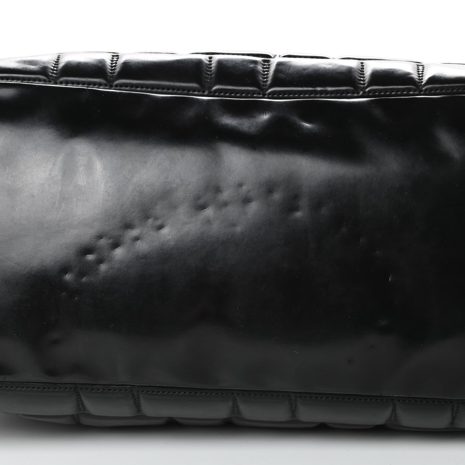 Chanel Vinyl Quilted Frozen Shopping Tote Black 11 of 15