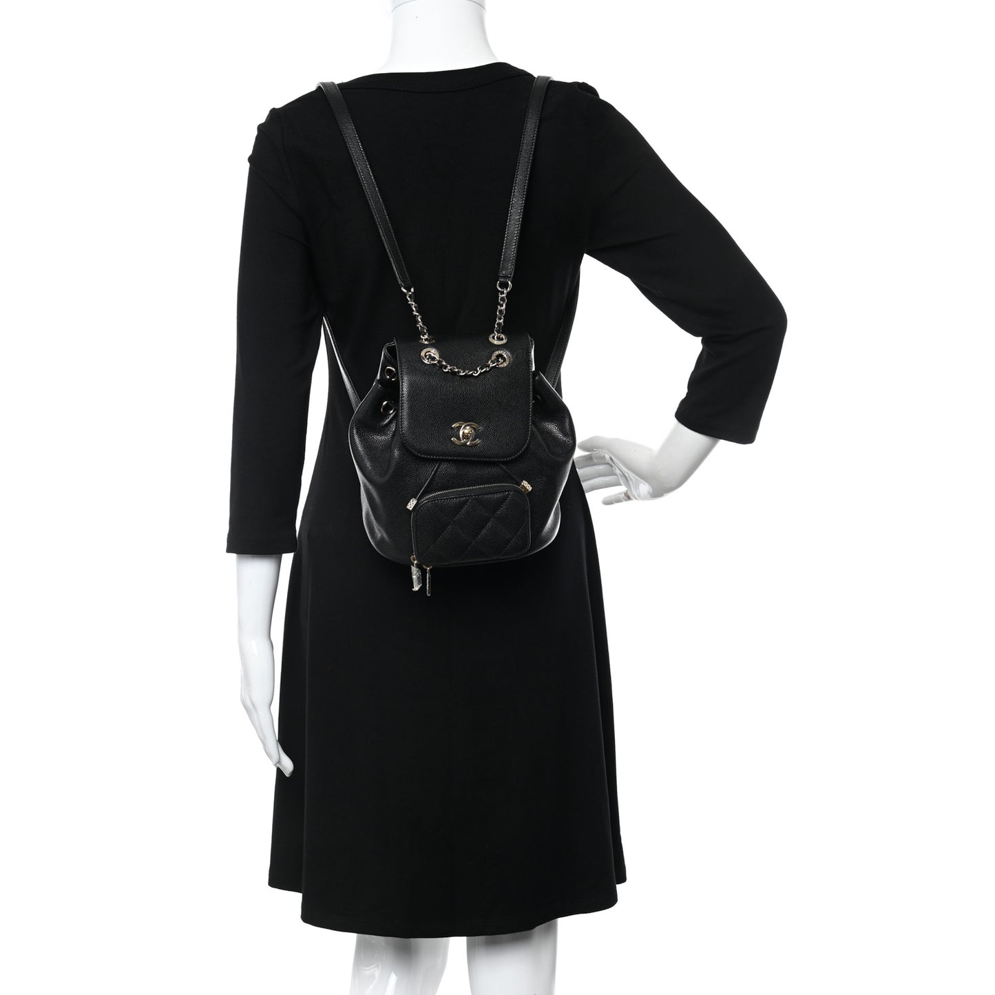 Caviar Quilted Mini Business Affinity Backpack Black