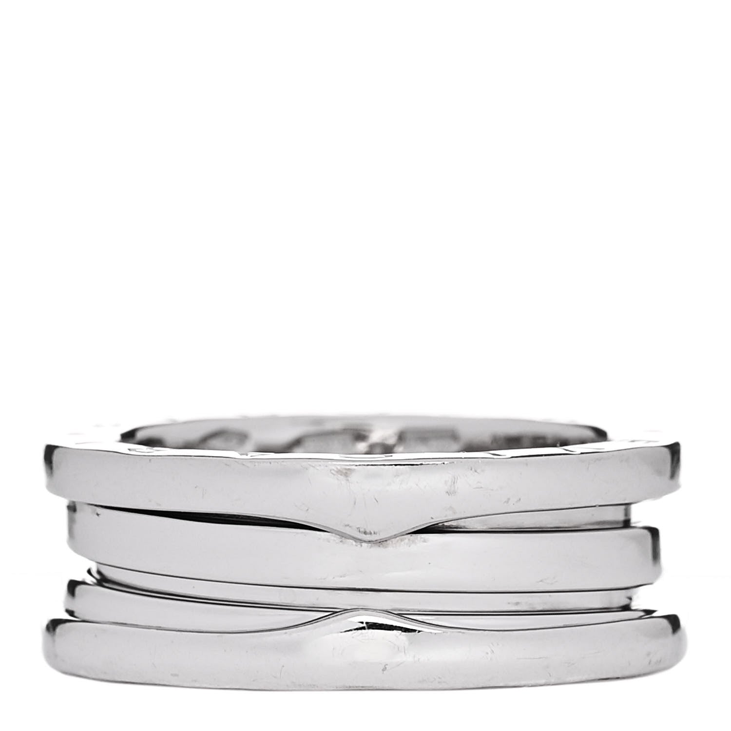 Bulgari 18K White Gold B.Zero1 Two-Band Ring 53 6.5 1 of 5