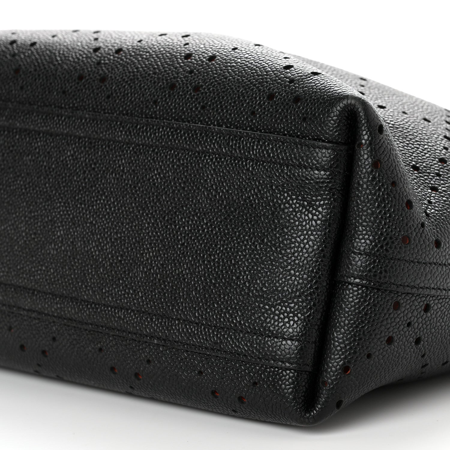 Chanel Perforated Grained Calfskin Small Shopping Tote Black 12 of 12