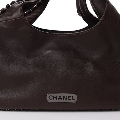 Chanel Calfskin Chain Hobo Brown 10 of 11